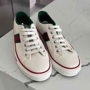 Gucci White and Green Men's Sneakers